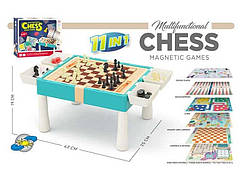 Гра "11в1" 9801 B (36) 11 в 1, шахи, шашки, нарди, гомоку, змійки та драбинки, лудо, ігрові елементи, в