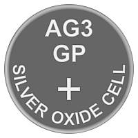 Батарейка часовая, серебро-цинк, Silver oxide G3 (392, SR41, SR41W) GP 1.55V