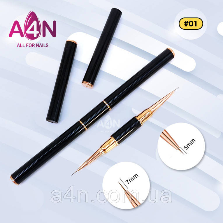 Професійний двосторонній тонкий пензель для малювання, французького манікюру №1, фото 1