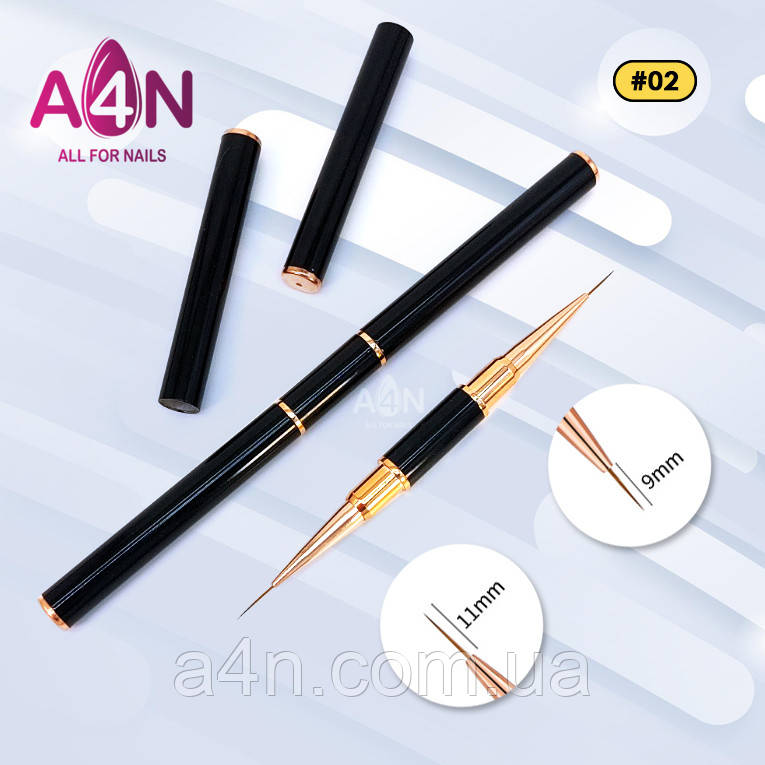 Професійний двосторонній тонкий пензель для малювання, французького манікюру №2, фото 1