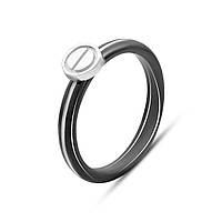 Серебряное кольцо ВысокогоКачества с керамикой, вес изделия 2,21 гр (2149347) 18 размер 2.07, 17.5