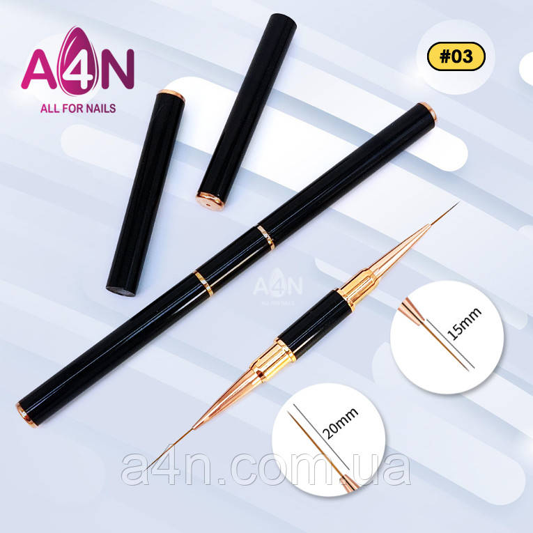 Професійний двосторонній тонкий пензель для малювання, французького манікюру №3, фото 1