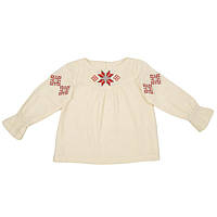 Блуза вишиванка Trendy Tot 03-01284 для дівчинки з довгим рукавом із льону на 4 роки - 104 см (4 роки),
