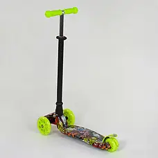 Самокат А 25470/779-1325 MAXI "Best Scooter" (1) пластмасовий, 4 колеса PU, СВЕТ, трубка керма алюмінієва,, фото 4