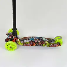 Самокат А 25470/779-1325 MAXI "Best Scooter" (1) пластмасовий, 4 колеса PU, СВЕТ, трубка керма алюмінієва,, фото 5