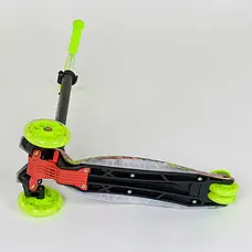 Самокат А 25470/779-1325 MAXI "Best Scooter" (1) пластмасовий, 4 колеса PU, СВЕТ, трубка керма алюмінієва,, фото 6