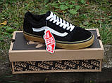 Зимові чоловічі кеди VANS Old Skool GUM black "Чорні низькі" р 7-7,5;11 (39-40;45), фото 2