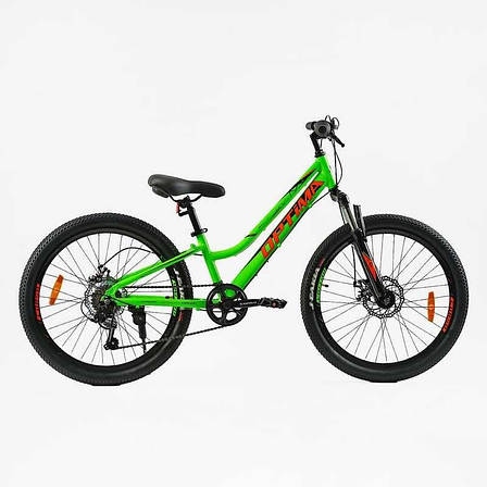 Велосипед Спортивний Corso «OPTIMA» 24" дюйми TM-24355 (1) рама алюмінієва 11``, обладнання Shimano RevoShift, фото 2