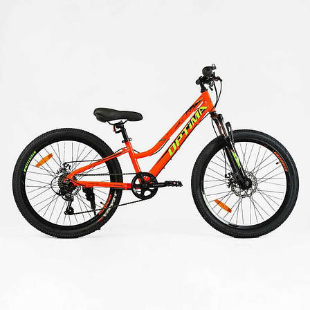 Велосипед Спортивний Corso «OPTIMA» 24" дюйми TM-24114 (1) рама алюмінієва 11``, обладнання Shimano RevoShift, фото 2
