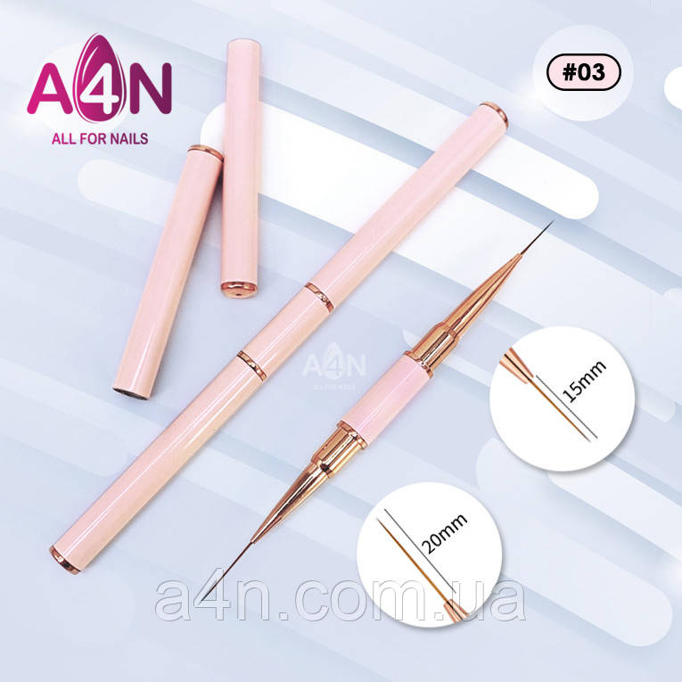 Професійний двосторонній тонкий пензель для малювання, французького манікюру №3, фото 1