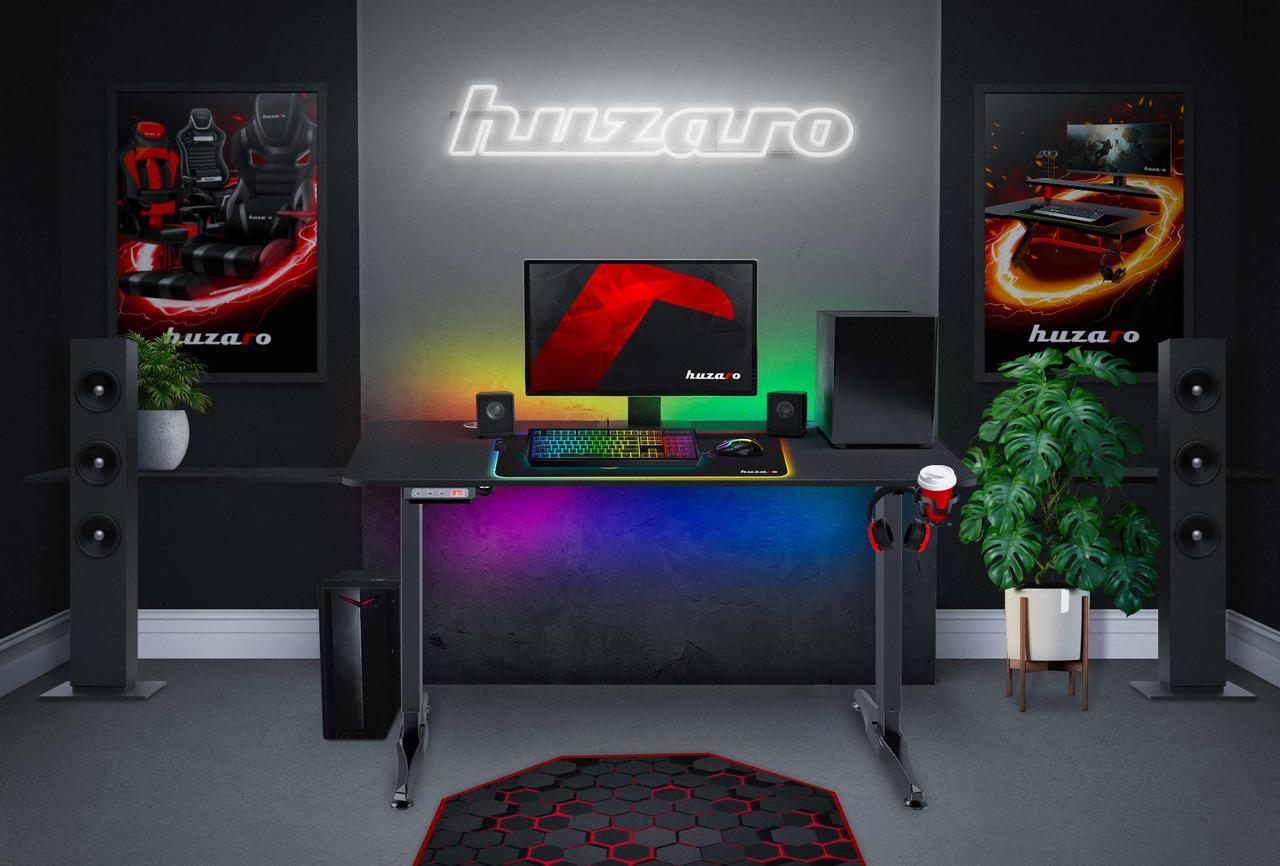 Компьютерный стол с электрической регулировкой HUZARO HERO 8.5 BLACK ON, код: 8199521 - фото 8 - id-p2139442727