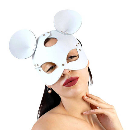 Шкіряна маска мишки Art of Sex - Mouse Mask, колір Білий, фото 1
