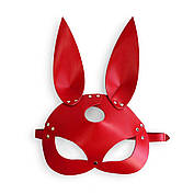 Шкіряна маска Зайчики Art of Sex - Bunny mask, колір Червоний, фото 5