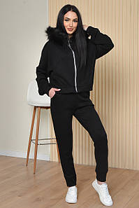 Спортивний костюм жіночий демісезон чорного кольору розмір 1 165249P