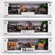 Набір тварин Q 9899 D 9 (24/2) "Зоопарк", 3 різновиди, 9 елементів, 6 тварин, аксесуари, у коробці