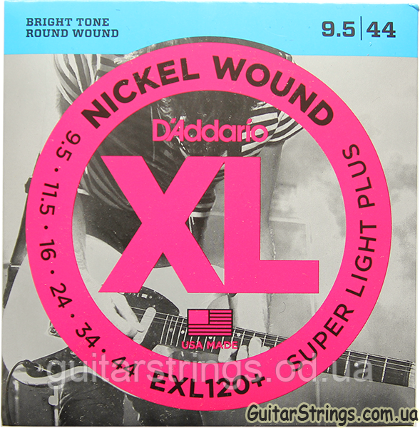 Струни D'Addario EXL120+ Nickel Wound 9.5-44