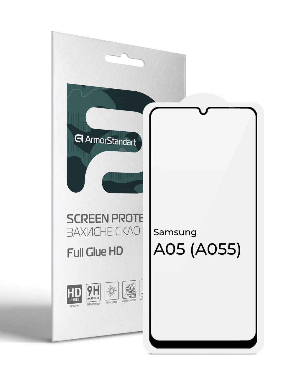 Защитное стекло ArmorStandart Full Glue HD для Samsung A05 (A055) Black (ARM71791)