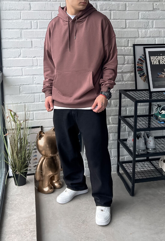 Коричневе оверсайз худі Staff basic brown oversize