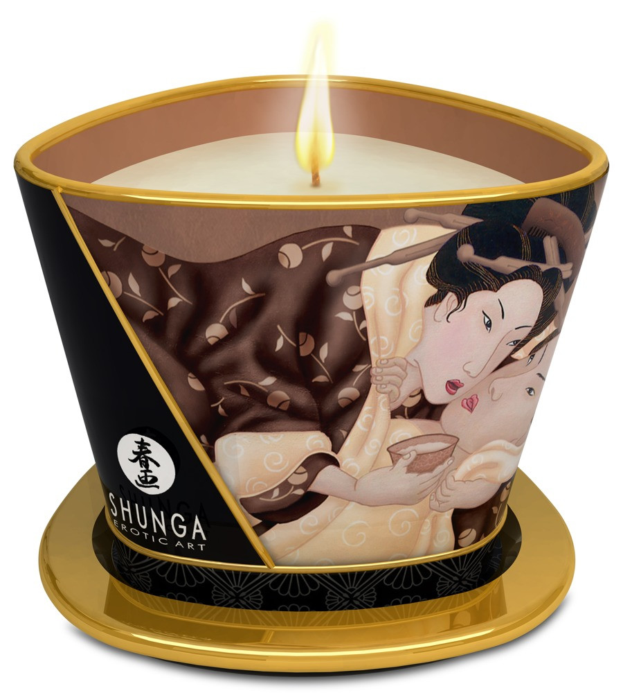 Масажна свічка Shunga Massage Candle Shunga Chocolate із запахом шоколаду 170 мл AIW Or2357, фото 1