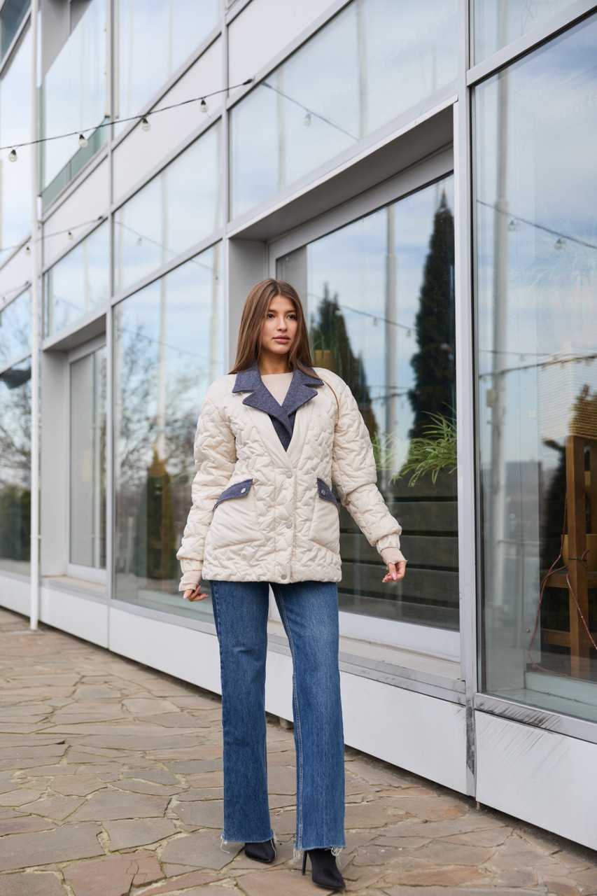 Актуальна жіноча демі куртка зі стьобаної плащівки, фото 1