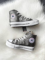 Кроссовки, кеды отличное качество Converse All Star High Silver Fur Размер 36