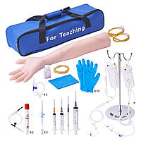 VEVOR Phlebotomy Kit, IV Training Arm Exercise Sets, Phlebotomy Arm Practice Kit 560 x 130 x 70 mm, Training