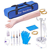 VEVOR Phlebotomy Kit, IV Training Arm Training Sets, Phlebotomy Arm Practice Kit 560 x 130 x 70 mm, Training