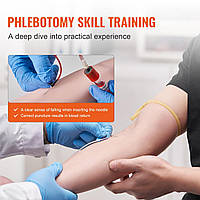 VEVOR Phlebotomy Kit, IV Training Arm Exercise Sets, Phlebotomy Arm Practice Kit 560 x 130 x 70 mm, Training