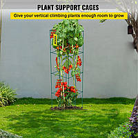 VEVOR Клетки для томатов Клетки для поддержки растений 5 шт. квадратные стальные 1,1 м Зеленый