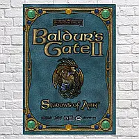 Плакат "Врата Балдура 2: Тени Амна, Baldur's Gate 2: Shadows of Amn (2000)", 60×43см