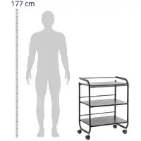 Косметическая тележка - 3 полки - 43 x 60 x 82 см - черный