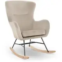 Кресло-качалка - бархат - буковое дерево - серый