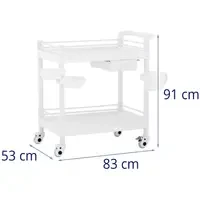 Лабораторная тележка - 2 полки по 65 x 47 x 5 см - 1 выдвижной ящик - 3 контейнера - 40 кг - фото 8 - id-p1947964456