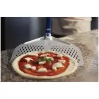 Лопатка для пиццы - 33 x 33 см - перфорированная - ручка: 60 см - алюминий (анодированный)