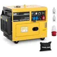 Аварийный генератор 3-фазный Silent Diesel с электрическим запуском - 5000 Вт - 7 л.с. - бак 14,5 л - 230/400