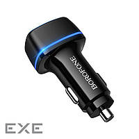 Зарядное устройство BOROFONE BZ14 Max dual port ambient light car charger USB-A Black (BZ14B)