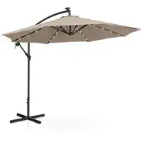 Зонт со светодиодами - кремового цвета - круглый - Ø 300 см - откидывающийся