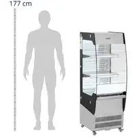 Холодильный шкаф - 180 л - 2 полки - 2 - 12 °C - LED - нержавеющая сталь / закаленное стекло - Royal Catering