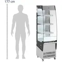 Холодильный шкаф - 220 л - 3 полки - 2 - 12 °C - LED - нержавеющая сталь / закаленное стекло - Royal Catering