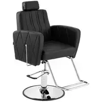 Парикмахерское кресло с подставкой для ног - 990 - 1140 мм - 200 кг - черный, серебристый