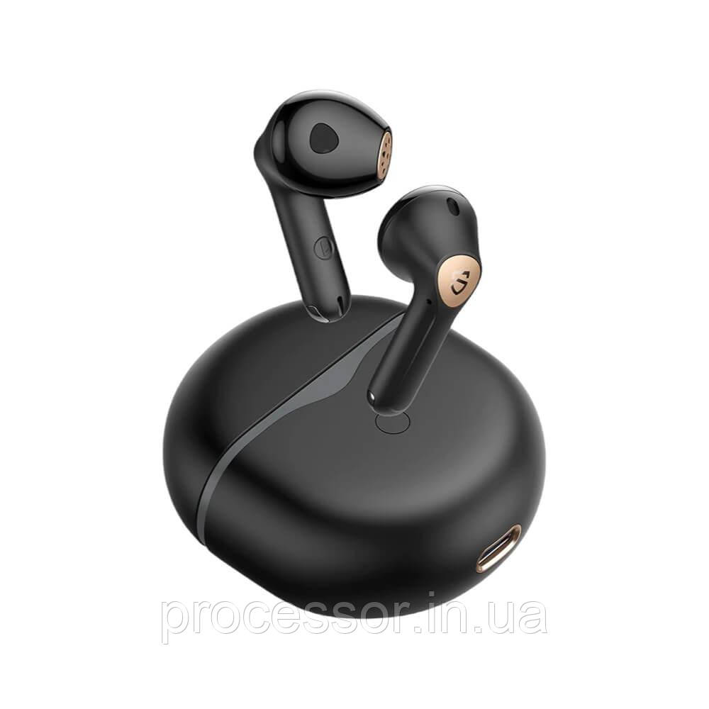 Бездротові потужні TWS чорні навушники з ігровим режимом Soundpeats Air4 Bluetooth 5.3 з шумом придушення ANC