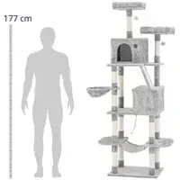 Когтеточка для кошек - светло-серый - включает 2 мяча и гамак - 60 x 50 x 206 см