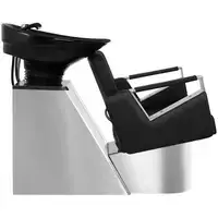 Перукарська мийка зі стільцем - 600 x 505 мм - чорний - основа з нержавіючої сталі