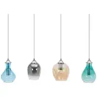 Подвесной светильник - 4 источника света - стеклянные абажуры различной формы