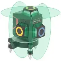 Лазерная линия 360° с сумкой для переноски - зеленый - 15-30 м - самовыравнивающийся - мини-штатив - пульт