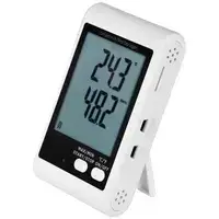 Регистратор данных температура + влажность - ЖК-дисплей - (-40) до +125 °C - 0 до 100 % отн. вл. - доп. датчик