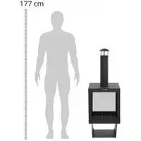 Стальная печь для патио - 132 см - с подставкой для дров