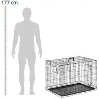 Складная клетка с ручкой для транспортировки или спального места собак, пластик/железо, 92 x 60 x 66 см