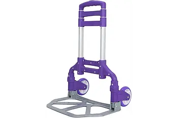 Портативний складний візок на коліщатках до 80 кг Folding Hand Truck Фіолетовий Алюмінієвий З м'яким ходом