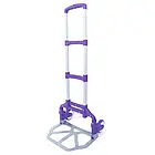 Портативний складний візок на коліщатках до 80 кг Folding Hand Truck Фіолетовий Алюмінієвий З м'яким ходом, фото 5